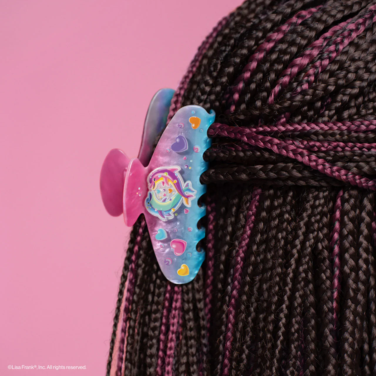 Lisa Frank x Kitsch Glitter Claw Clip in Dancing Dolphins™ - Image 3