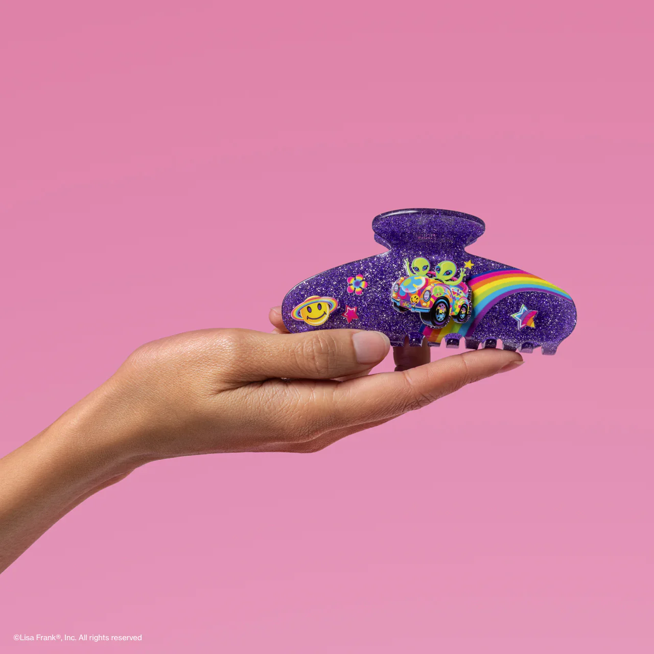 Lisa Frank x Kitsch Glitter Claw Clip in Zoomer™ & Zorbit™ - Image 4